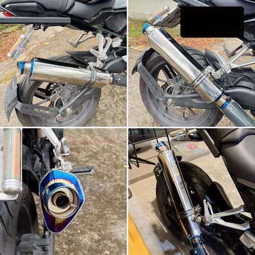 T58 over尾段排气管 不锈钢耐高温 51MM通用450SR 赛600 NINJA400