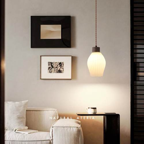 胡桃木现代轻奢餐厅灯家用卧80吧台吊酒店民头宿极简室创意床小吊