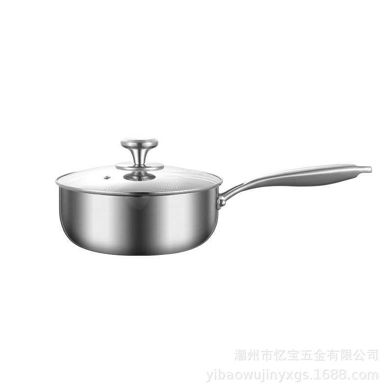 316三层钢蜂窝不锈钢日式铁锅雪平锅宝宝辅食家用奶锅煮面锅