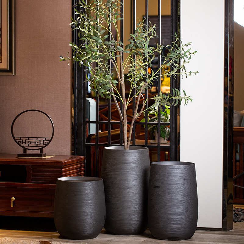 景德镇大口径陶瓷花盆北欧现代客厅落地大花瓶别墅家居绿植大花盆