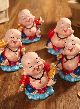 弥勒佛五福临门可爱笑佛小摆件车载工艺品装饰品创意桌面摆设