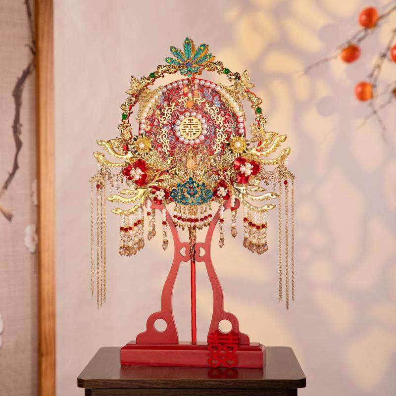 一生挚爱新娘结婚中式手工扇秀禾服成品手持婚扇出嫁朋友闺蜜送礼