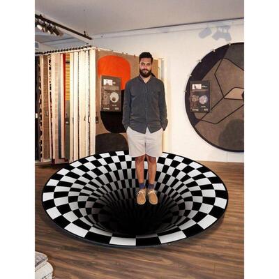 Round Carpet Nordic Ins Style Gradient Colorful Rug