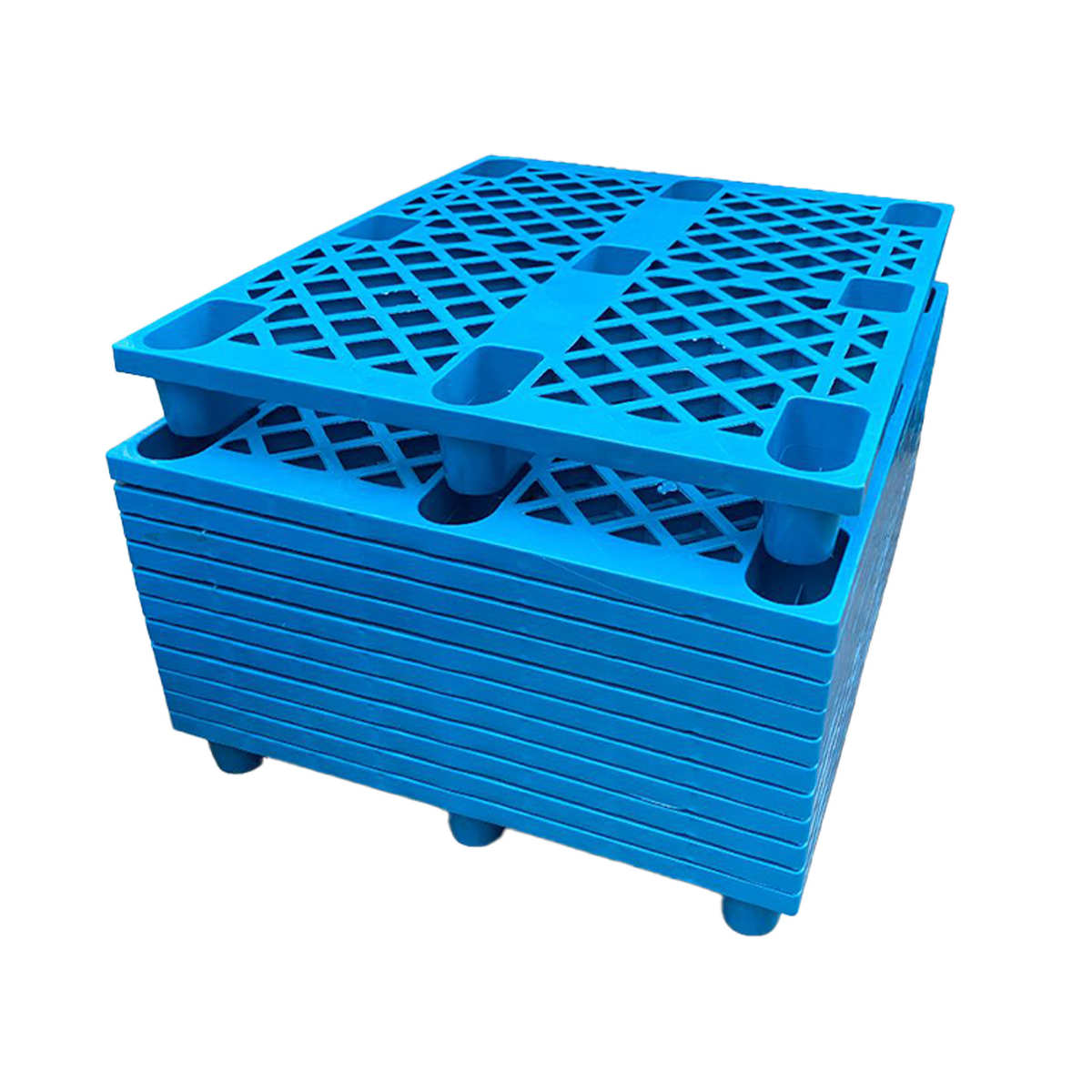 九脚网格托盘 叉车塑胶卡板物流托板 货物栈板仓库地台板厂家批发
