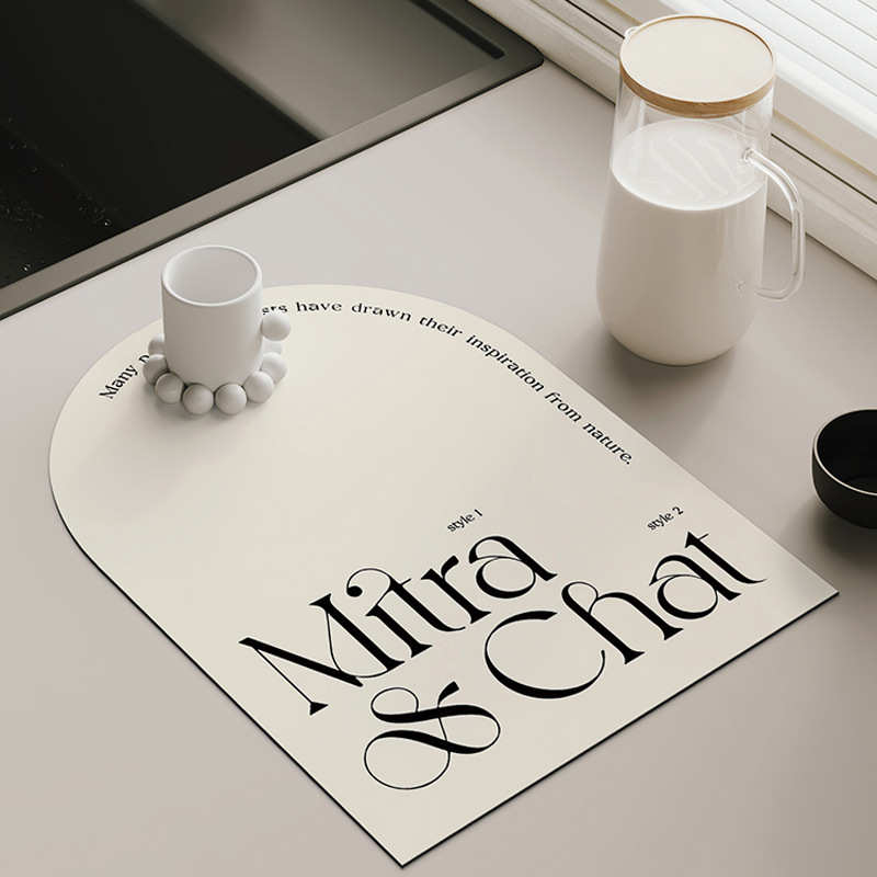 美式轻奢家用厨房沥水垫吸水硅藻泥餐桌垫吧台桌面餐具干燥垫