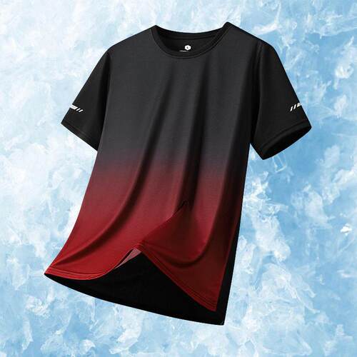 Men's solid-color T-shirt with ice-silk breathable