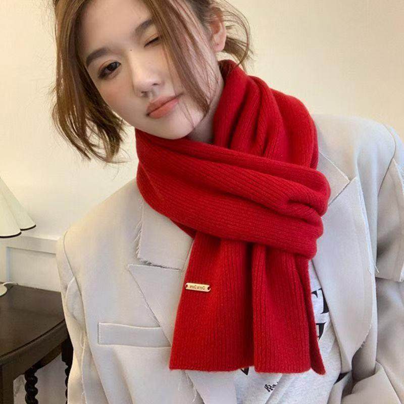 围巾女冬季2025新款毛线针织纯色小围巾潮韩系加厚保暖百搭长围脖,服饰配件/皮带/帽子/围巾,围巾/丝巾/披肩,淘宝优惠券,粉丝福利购,淘宝优惠卷