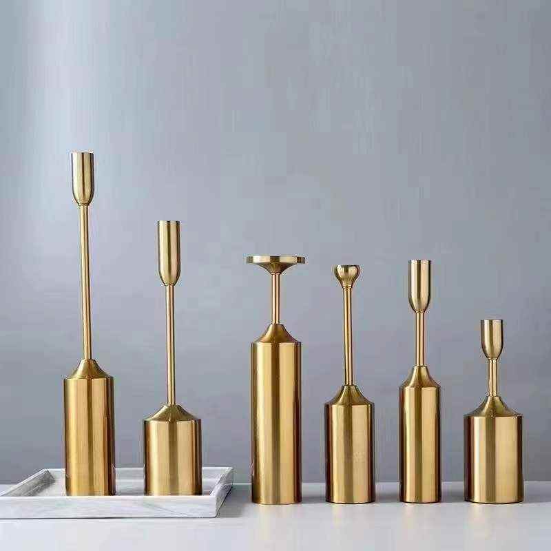 复古铜本色烛台欧式家居摆件浪漫圣诞礼品烛光晚餐桌婚庆婚礼道具