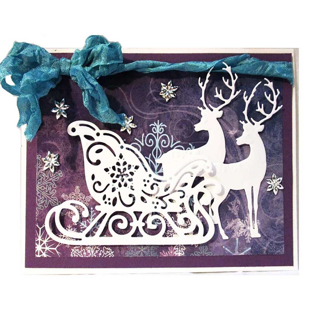 圣诞鹿切割刀模蚀刻工艺DIY碳钢模具贺卡制作Scrapbook模板