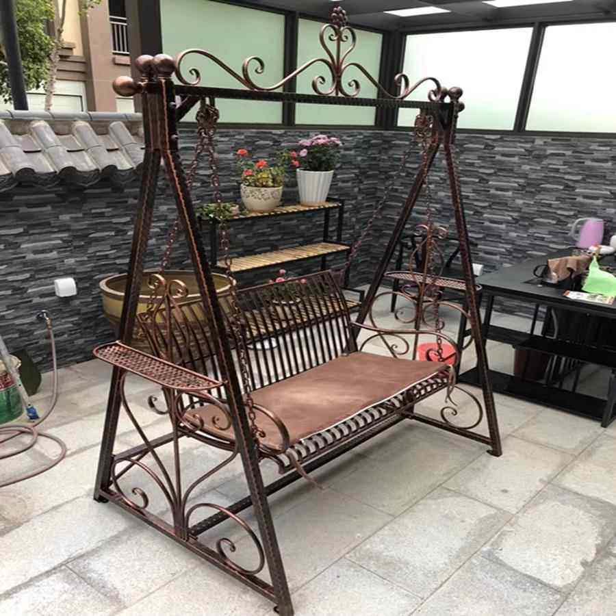 户外吊铁椅阳台摇椅室内秋千椅人家用院庭艺秋千休双人秋千双闲摇