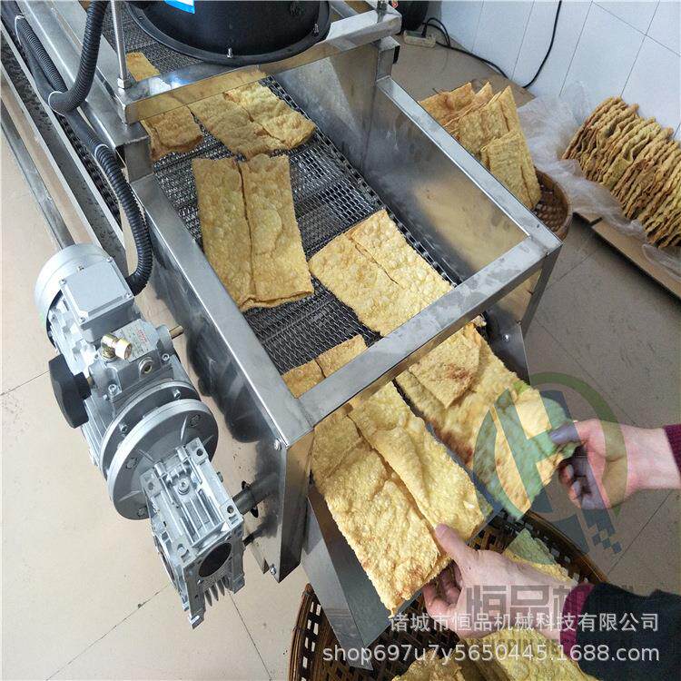 油皮豆皮大片腐竹油炸流水线设备 全自动电加热连续式油炸机