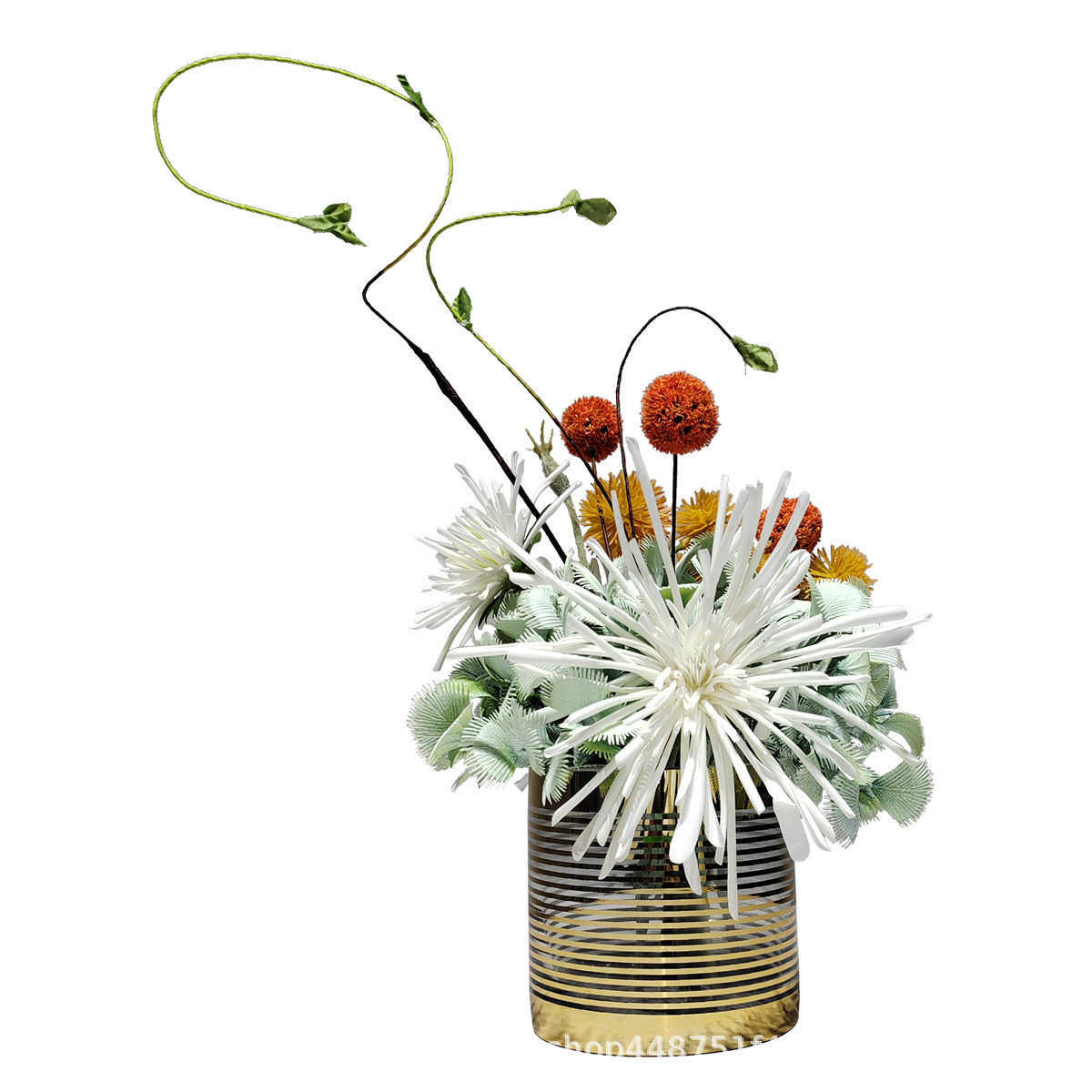 现代轻奢花艺盆景仿真花假花插花装饰整体客厅酒店洽谈桌摆件摆设,鲜花速递/花卉仿真/绿植园艺,仿真绿植,淘宝优惠券,粉丝福利购,淘宝优惠卷