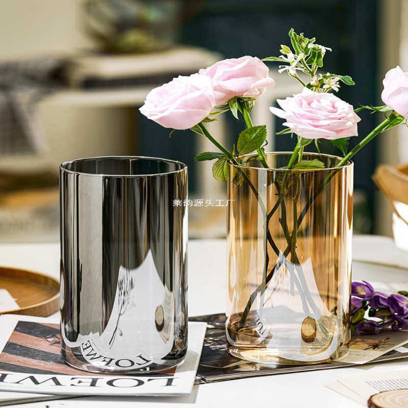 轻奢花瓶摆件玻璃透明水养富贵竹玫瑰百合插花客厅桌面落地装饰品,鲜花速递/花卉仿真/绿植园艺,花盆,淘宝优惠券,粉丝福利购,淘宝优惠卷