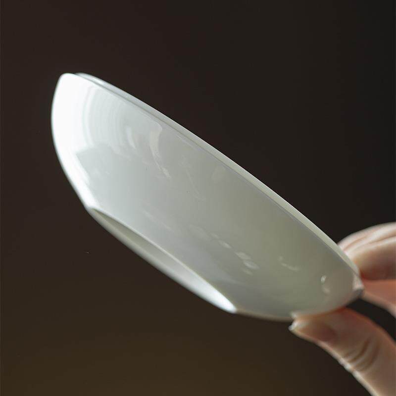 墨己玉泥手绘兰花陶瓷壶承茶道配件家用茶点盘多用干泡圆形瓷盘