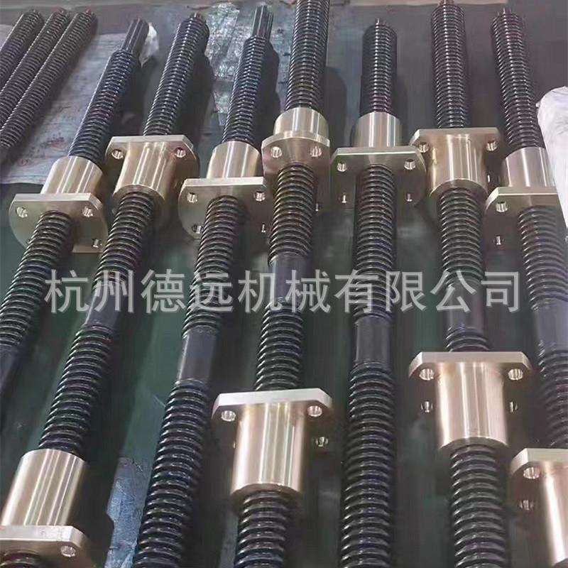 45#钢梯形丝杆正反牙升降传动丝杆T型扣丝杠配铜螺母丝母配件加工
