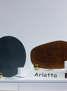 现代简约做旧金属家居装饰摆件 样板房客厅玄关酒店柜台摆设