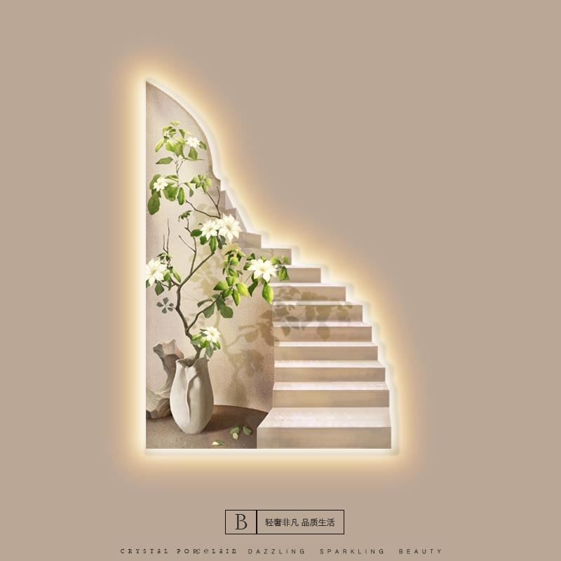 2DAW2新款奶油入户0进门玄关装饰道画过走风廊客厅挂画延伸空间大