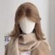 海苔咪同款 假发女金棕色中分自然甜美可爱外翻卷短发日常全头套