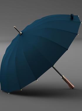 正品抗OL柄YCAT经典覆古木纯色16骨风加大男士晴雨商务自动长柄伞