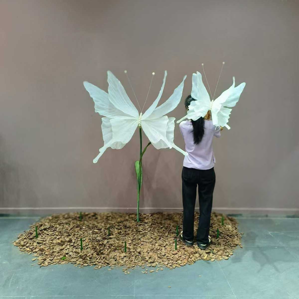 染色蝴蝶纸艺成品橱窗美陈拍摄婚庆婚礼舞台布置摄影道具仿真纸花,鲜花速递/花卉仿真/绿植园艺,仿真绿植,淘宝优惠券,粉丝福利购,淘宝优惠卷