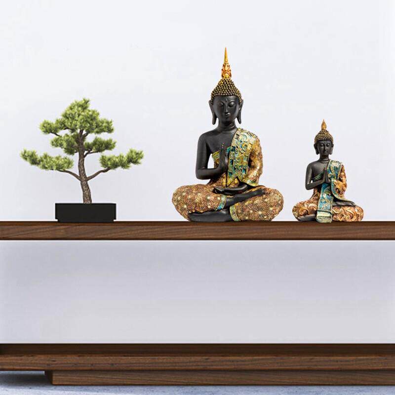 10/16cm Mini Buddha Statue Thailand Buddha Sculpture Green R图片