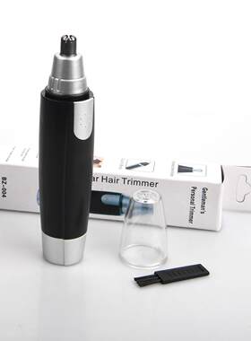 新款直销干电池鼻毛修剪器电动不锈钢男女用修剃鼻毛剪黑色耳鼻毛
