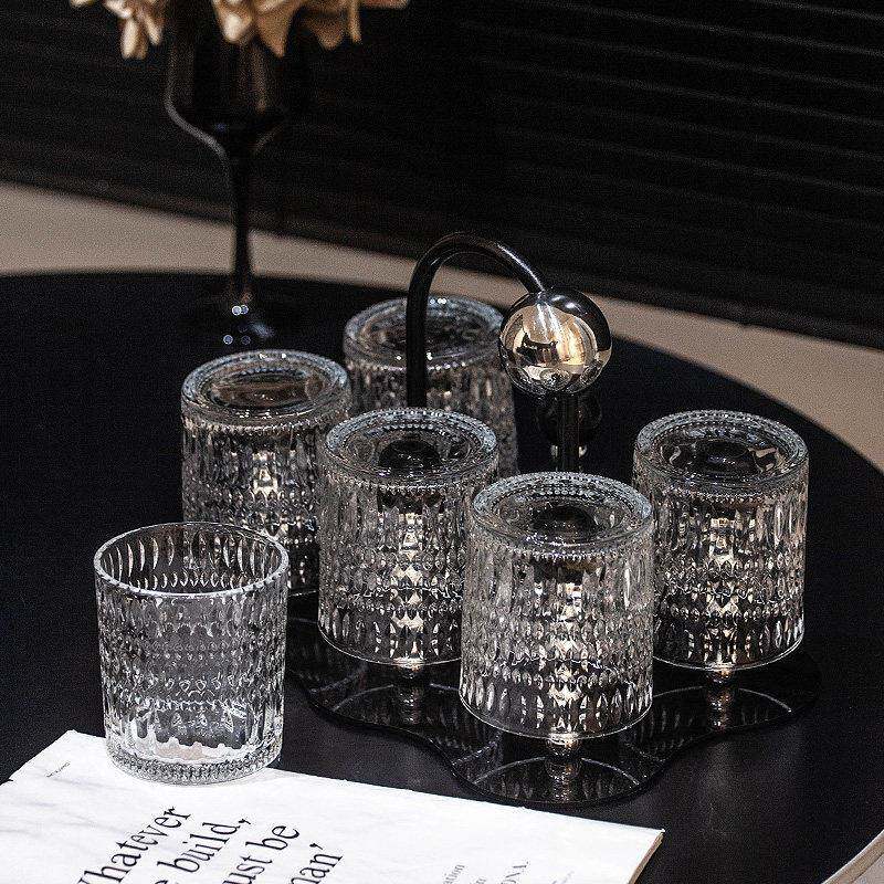 轻奢家用玻璃喝水杯收纳倒挂沥水杯架高颜值个性杯子马克杯置物架