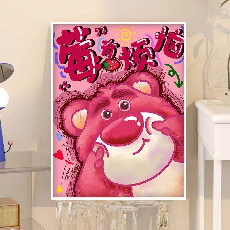 DIY数字油画摆摊花朵卡通风景系列艺术填色画画玫瑰花手绘