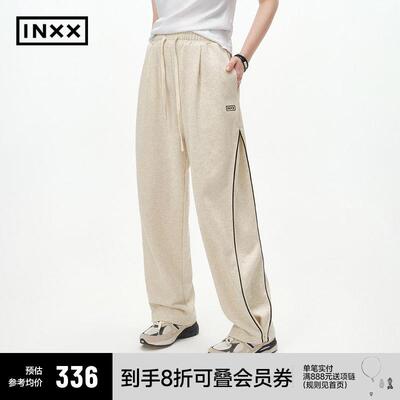 【INXX】简约休闲运动厚棉裤男潮牌直筒宽松束脚工装裤美式抽绳长