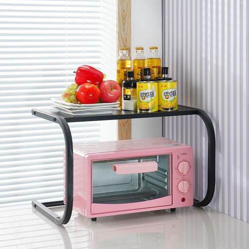 Kitchen countertop storage rack, double-layer microwave oven