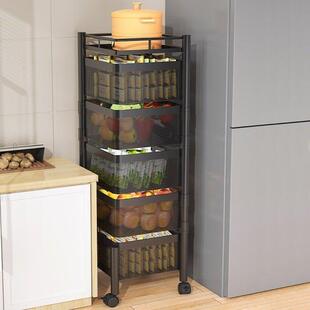 厨房置物落架地多层收纳架转果菜蔬SSL收纳柜多功能旋篮子放蔬菜