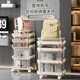 透明亚克力小推车置物架带滚款 多层落地移动收纳架零食收纳储物架