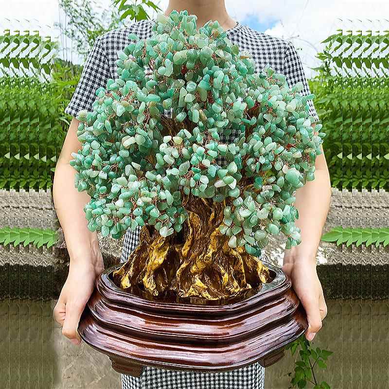 黄水晶发财树酒柜装饰品摆件家客厅电居视摇柜摆设招创PCW意小财