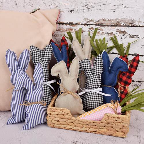 Hand Made Easter Bunny Ornaments Fabric Party Decoration