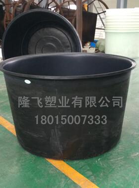 隆飞黑色1500L升塑料圆桶一次成型带刻度化工搅拌大桶熟胶品