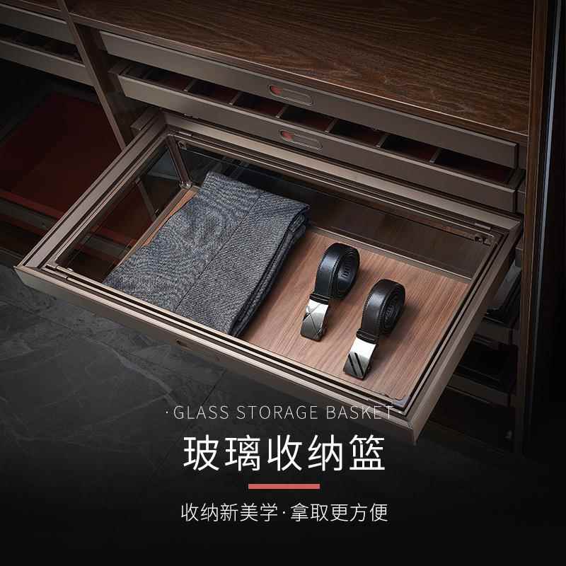 衣柜抽拉式拉篮抽屉式家用伸缩收纳盒成品衣帽间全套轻奢配件