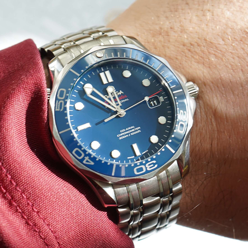 欧米茄男表正品男士手表海马自动机械表98新212.30.41.20.03.001