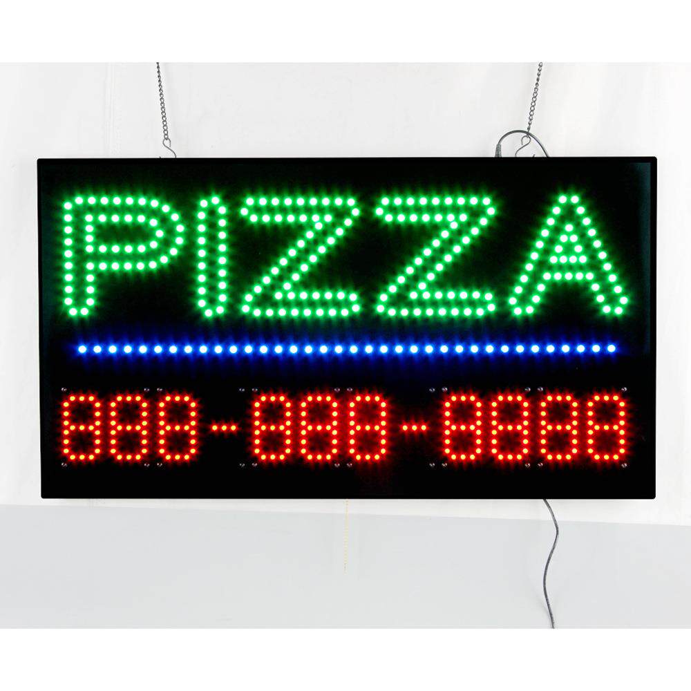 跨境披萨店广告灯牌标识牌 PIZZA SIGNS 门牌挂牌店铺 电话号码