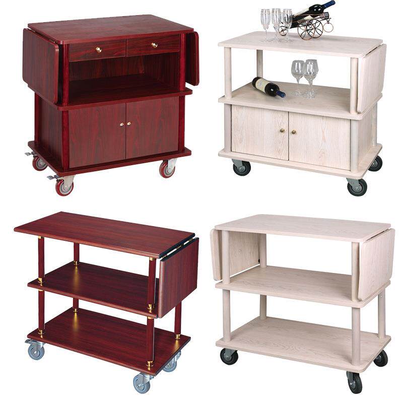 移动大号三层酒水车木质红酒推车酒店服务车茶水车餐车点心车