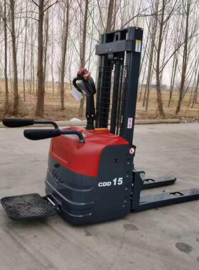 电动叉车1.5吨2吨全自动站立式双起升堆高车托盘装卸小型液压车