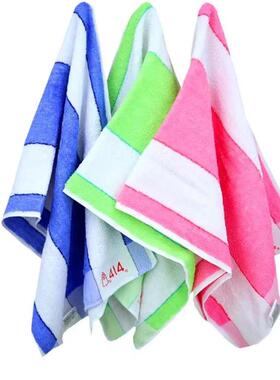 上海钟牌萃众414毛巾小号中号彩条劳保礼品起毛棉纱独立包装洗脸