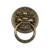 彷古纯铜兽头门环中式 狮子头虎头拉手麒麟大门把手覆古木门拉环