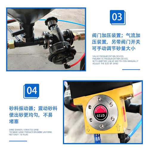 自动喷砂机小型高压移动式喷砂罐钢结构除锈翻新加压喷沙机厂家