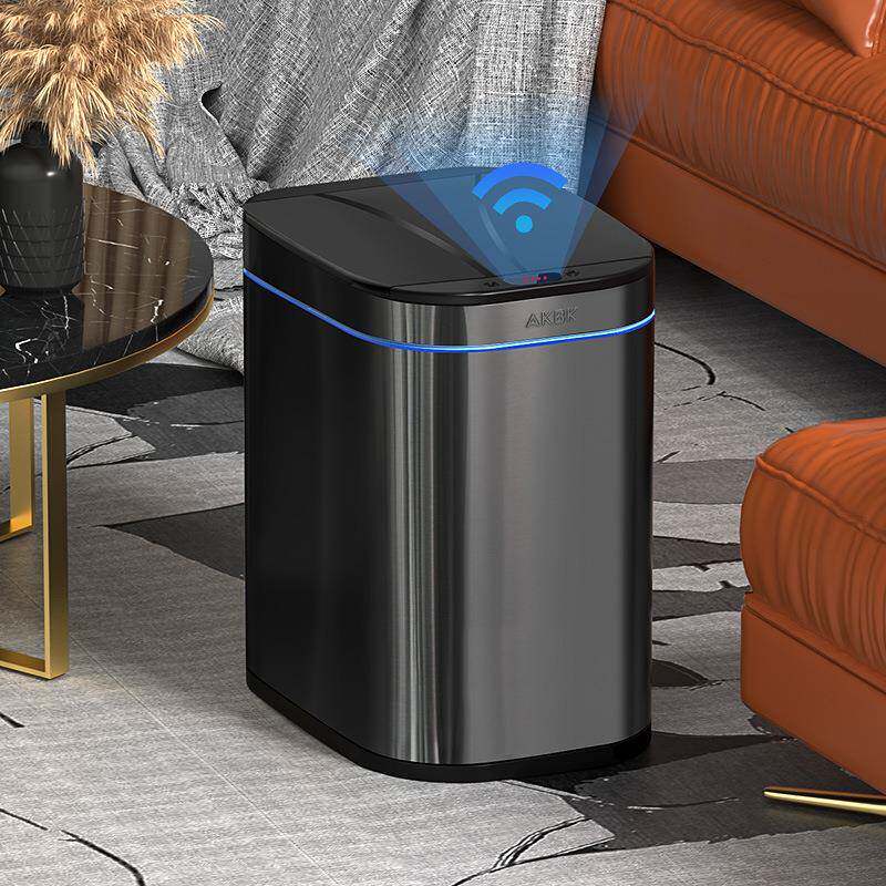 智能垃圾桶感应式全自动开电动家用客厅厕所卫生间厨房不锈钢带盖