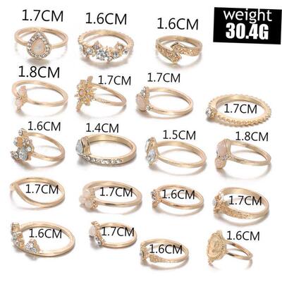 镶钻戒指 retro European American diamond joint ring 19-piece