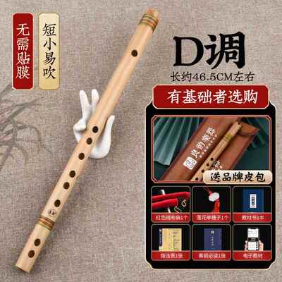 正品无膜孔竹笛横短笛子随调身可携式小乐器gf初学专业演奏笛古自