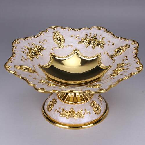 欧式高档合金小吃碟欧式果盘小吃盘瓜果盅点心盘KTV摆台用品