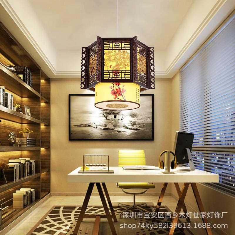 中式实木吊灯酒店餐厅火锅饭店灯笼农家乐包厢走廊阳台仿古羊皮灯