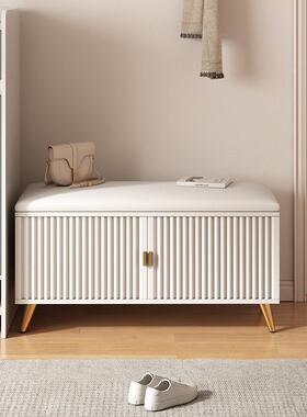 换鞋凳门户一口家用可HXD0013奶油风入门鞋柜坐凳体简坐易防尘鞋