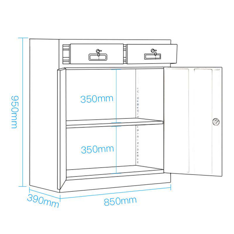 双门两抽矮柜钢制资料文件柜 办公铁皮柜档案白色文件柜厂家